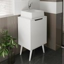 Ver imagem 5 de Gabinete para Banheiro 45 Cm Cuba Quadrada 1 Porta Retrô Branco
