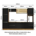 Ver imagem 4 de Armário de Cozinha Completa 320cm Rustic/Preto Lux Madesa 01