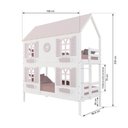 Ver imagem 3 de Beliche Casinha Bela com Coração 4 Janelas Venezianas - Madeira Maciça Branco/rosa Housin