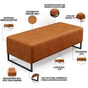 Ver imagem 4 de Puff Decorativo Sala de Estar Bali W01 Base Ferro 120x50 Cm Couríssimo Canela - Lyam Decor