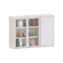 Ver imagem 1 de Armário Aéreo de Cozinha 120cm com Vidro 3 Portas Art Lucian Pátina-cinza Cristal