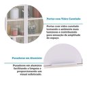 Ver imagem 3 de Armário Aéreo de Cozinha 120cm com Vidro 3 Portas Art Lucian Pátina-cinza Cristal