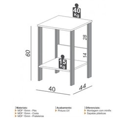 Kit 3 Peças com Escrivaninha em L 100% Mdf, Gaveteiro 3 Gavetas e Mesa Auxiliar - 10