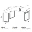Ver imagem 4 de Conjunto 3 Peças com Escrivaninha em L 100% MDF, Gaveteiro 3 Gavetas e Mesa Auxiliar Industrial Freijó Preto Marrom