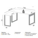 Ver imagem 4 de Conjunto 3 Peças com Escrivaninha em L, Gaveteiro 3 Gavetas e Mesa Auxiliar Industrial Freijó Preto Marrom 100% MDF