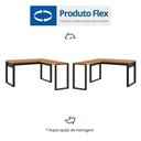 Ver imagem 7 de Conjunto 3 Peças com Escrivaninha em L 100% MDF, Gaveteiro 3 Gavetas e Mesa Auxiliar Industrial Freijó Preto Marrom