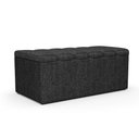 Ver imagem 1 de Calçadeira Recamier Baú Para Cama Box Solteiro Dália 100x50 Cm W01 Linho Chumbo - Lyam Decor
