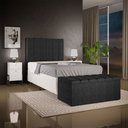 Ver imagem 2 de Calçadeira Recamier Baú Para Cama Box Solteiro Dália 100x50 Cm W01 Linho Chumbo - Lyam Decor