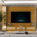 Ver imagem 7 de Estante Home para TV até 85 Polegadas LED Vidro Reflecta Rattan 100% MDF 217,6CMX255,2cm Luminare Native Marrom