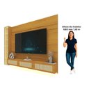 Ver imagem 5 de Estante Home para TV até 85 Polegadas LED Vidro Reflecta Rattan 100% MDF 217,6CMX255,2cm Luminare Native Marrom