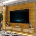Ver mais imagens de Estante Home para TV até 85 Polegadas LED Vidro Reflecta Rattan 100% MDF 217,6CMX255,2cm Luminare Native Marrom
