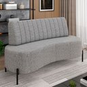 Ver imagem 2 de Sofá Chaise 2 Lugares Sala Living 160cm Pés Industrial Cayman K01 Linho Cinza - Lyam Decor