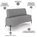 Ver imagem 4 de Sofá Chaise 2 Lugares Sala Living 160cm Pés Industrial Cayman K01 Linho Cinza - Lyam Decor