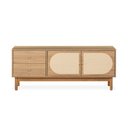 Ver imagem 1 de Rack Raj para TV 50 Polegadas 100% MDF 125cm 2 Portas 2 Gavetas Telinha Rattan Tauari Casavee