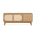 Ver mais imagens de Rack Raj para TV 50 Polegadas 125cm 2 Portas 2 Gavetas Telinha Rattan Tauari  Casavee