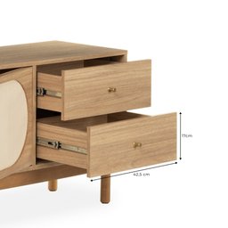 Rack Raj 125 Cm X 36 Cm Tauari - Telinha Rattan - 5