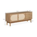 Ver imagem 6 de Rack Raj para TV 50 Polegadas 100% MDF 135cm 2 Portas 2 Gavetas Telinha Rattan Tauari Casavee