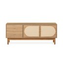 Ver imagem 1 de Rack Raj para TV 50 Polegadas 125cm 2 Portas 2 Gavetas Telinha Rattan Tauari  Casavee