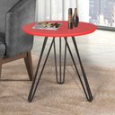 Ver imagem 2 de Mesa Lateral Jade Pé Preto Bisart Decor Vermelho