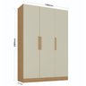 Guarda-roupa Infantil 200x136cm 3 Portas Oliver Yescasa - 4