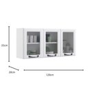 Ver imagem 6 de Cozinha Modulada 2 Peças Itatiaia Balcão 3 Portas e Armário Aéreo 3 Portas em Vidro Aço New