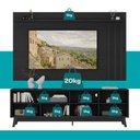 Ver imagem 7 de Conjunto Rack e Painel para TV Ventura 180cm MDP Preto e Avelã Móveis Carraro