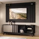 Ver imagem 1 de Conjunto Rack e Painel para TV Ventura 180cm MDP Preto e Avelã Móveis Carraro