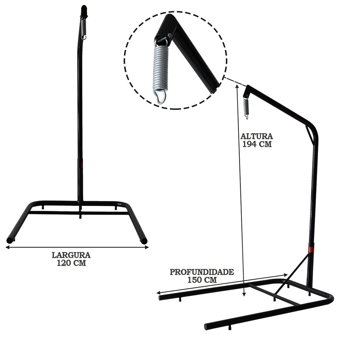 Suporte Para Balanço Suspenso Ninho + Mola e Mosquetão Para Área - 4