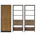 Ver imagem 2 de Kit 3 Armários para Escritório com Armário Alto e 2 Estantes 4 Prateleiras Match Yescasa