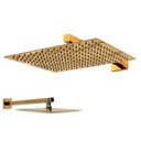 Ver imagem 1 de Ducha Chuveiro Slim Dourado Quadrado 20x20 Suporte Parede Area Externa Banheiro Piscina Banho