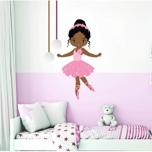 Adesivo de Parede Bailarina e Lustre:41 X 70 Cm