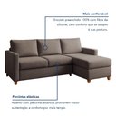 Ver imagem 5 de Sofá 3 Lugares com Chaise Suede Moov 250cm Yescasa Bege