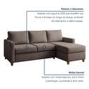 Ver imagem 6 de Sofá 3 Lugares com Chaise Suede Moov 250cm Yescasa Bege