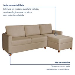 Sofá 3 Lugares com Chaise Moov Yescasa - 2