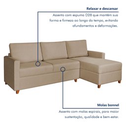 Sofá 3 Lugares com Chaise Moov Yescasa - 4