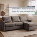 Ver mais imagens de Sofá 3 Lugares com Chaise Suede Moov 250cm Yescasa Bege