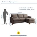 Ver imagem 3 de Sofá 3 Lugares com Chaise Suede Moov 250cm Yescasa Bege
