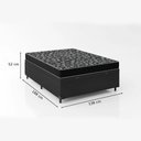 Ver imagem 3 de Cama Box Baú Casal 138 Sintético Preto com Colchão de Espuma D20 - Tampo Preto 12cm