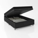 Ver imagem 2 de Cama Box Baú Casal 138 Sintético Preto com Colchão de Espuma D20 - Tampo Preto 12cm