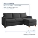 Ver imagem 4 de Sofá com Chaise 4 Lugares Suede Moov Yescasa Cinza