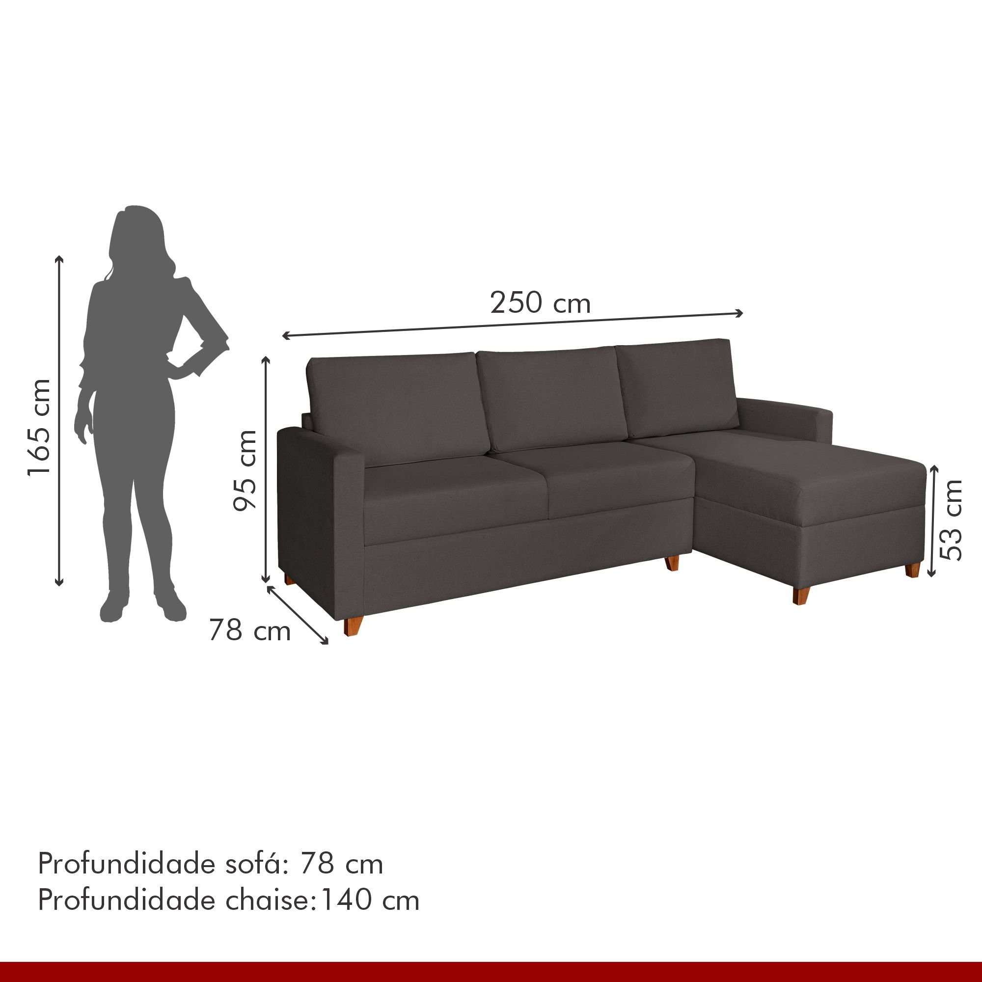 Sofá 3 Lugares com Chaise Moov Yescasa - 8