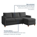 Ver imagem 5 de Sofá com Chaise 4 Lugares Suede Moov Yescasa Cinza