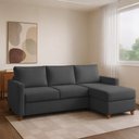 Ver imagem 1 de Sofá com Chaise 4 Lugares Suede Moov Yescasa Cinza