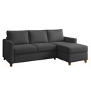 Ver imagem 2 de Sofá com Chaise 4 Lugares Suede Moov Yescasa Cinza
