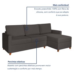 Sofá 3 Lugares com Chaise Moov Yescasa - 3