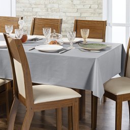 Toalha de Mesa 8 Lugares Térmica Impermeável 1,40 M X 2,50 M Cinza - 3