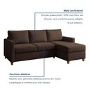Ver imagem 5 de Sofá com Chaise 4 Lugares Suede Moov Yescasa Marrom