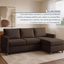 Ver mais imagens de Sofá com Chaise 4 Lugares Suede Moov Yescasa Marrom