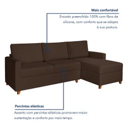 Sofá 3 Lugares com Chaise Moov Yescasa - 3