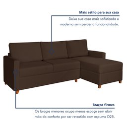 Sofá 3 Lugares com Chaise Moov Yescasa - 5